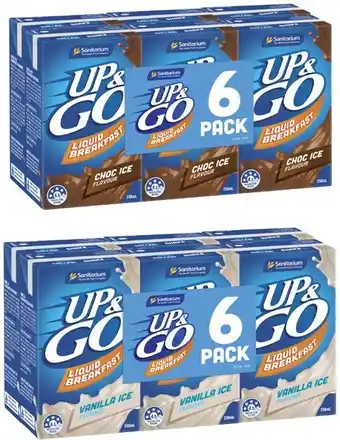 Coles Sanitarium Up&Go Liquid Breakfast 6x250mL offer