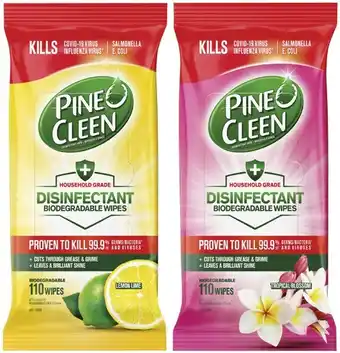 Coles Pine O Cleen Disinfectant Wipes 110 Pack offer