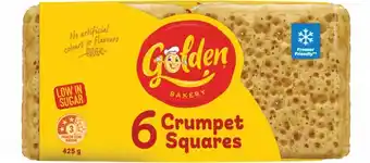 Coles Golden Crumpet Squares 6 Pack offer