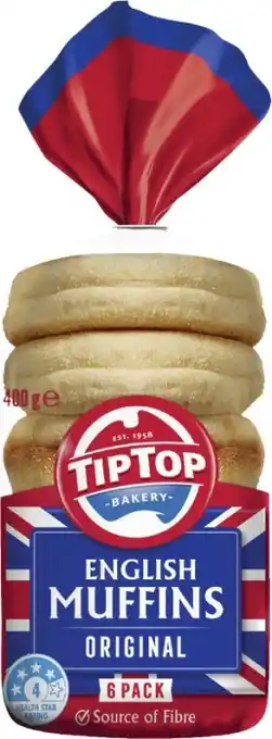 Coles Tip Top English Muffins 6 Pack offer