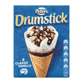 Woolworths Peters Drumstick 475-490ml Pk 4-6 – Excludes Plant Based – From the Freezer offer