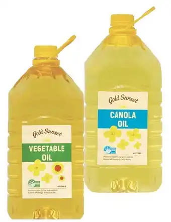 Coles Gold Sunset Canola or Vegetable Oil 4 Litre offer