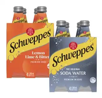 Coles Schweppes Mixers, Soft Drink or Mineral Water 4x300mL offer