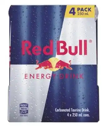 Coles Red Bull Energy Drink 4x250mL offer