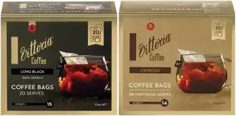 Coles Vittoria Coffee Bags 20 Pack offer