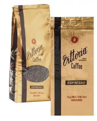 Coles Vittoria Espresso Coffee Beans or Ground 1kg offer