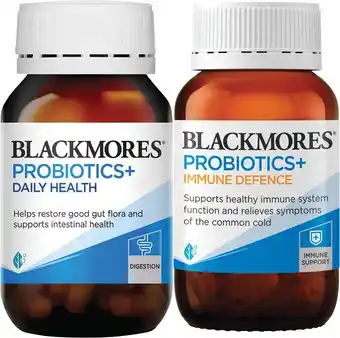 Coles Blackmores Probiotics+ Daily Health or Probiotics+ Immune Defence 30 Pack offer