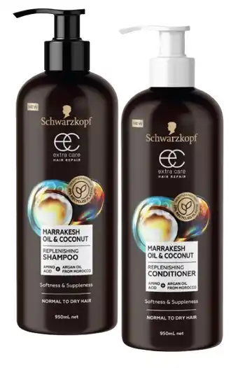 Coles Schwarzkopf Extra Care Shampoo or Conditioner 950mL offer