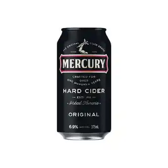 Woolworths Mercury Hard Cider Cans 6x375ml offer