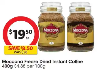 Coles Moccona Freeze Dried Instant Coffee 400g offer