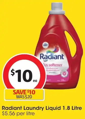 Coles Radiant Laundry Liquid 1.8 Litre offer