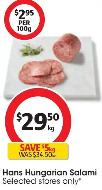 Coles Hans Hungarian Salami offer