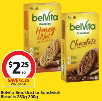 Coles Belvita Breakfast or Sandwich Biscuits 253g-300g offer