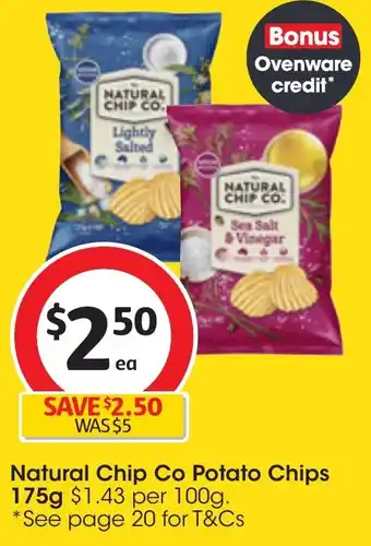 Coles Natural Chip Co Potato Chips 175g offer