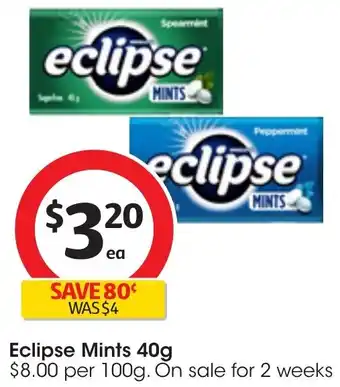 Coles Eclipse Mints 40g offer