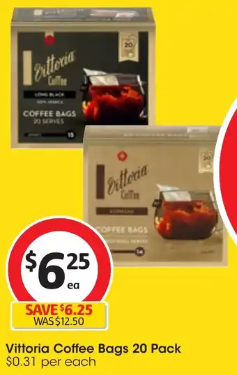 Coles Vittoria Coffee Bags 20 Pack offer