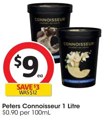 Coles Peters Connoisseur 1 Litre offer