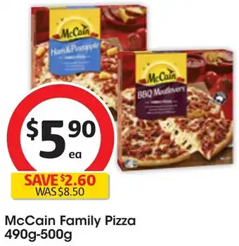 Coles McCain Family Pizza 490g-500g offer