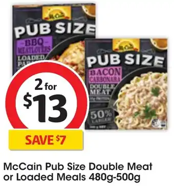 Coles McCain Pub Size Double Meat or Loaded Meals 480g-500g offer