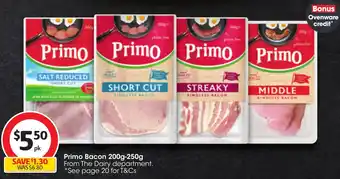 Coles Primo Bacon 200g-250g offer