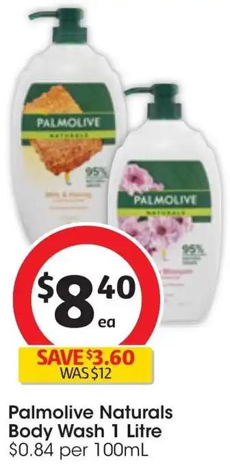 Coles Palmolive Naturals Body Wash 1 Litre offer