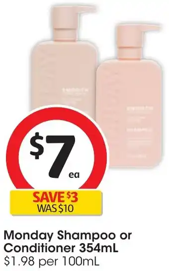 Coles Monday Shampoo or Conditioner 354mL offer