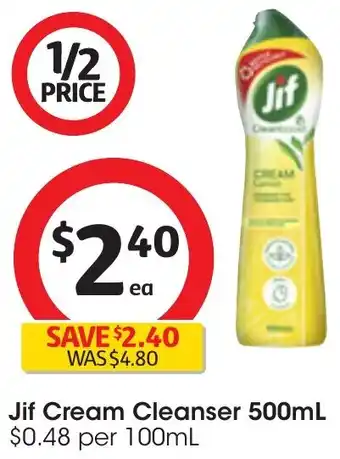 Coles Jif Cream Cleanser 500mL offer