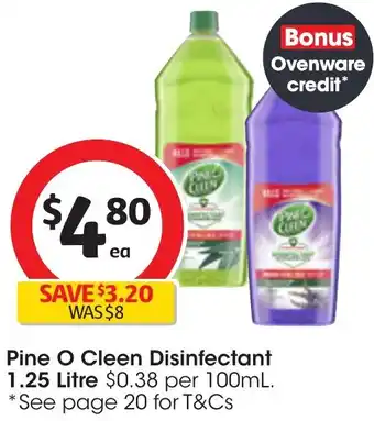 Coles Pine O Cleen Disinfectant 1.25 Litre offer