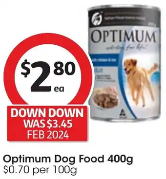 Coles Optimum Dog Food 400g offer