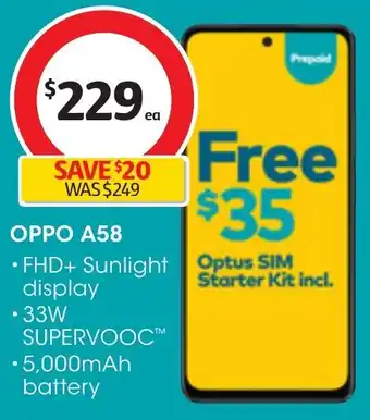 Coles OPPO A58 offer