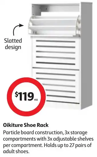 Coles Oikiture Shoe Rack offer