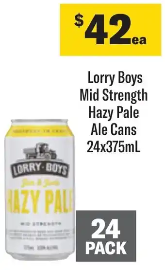 Coles Lorry Boys Mid Strength Hazy Pale Ale Cans 24x375mL offer