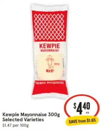 IGA Kewpie Mayonnaise 300g Selected Varieties offer