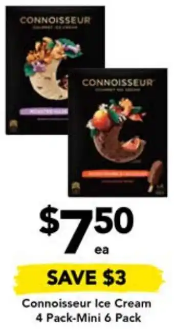 Drakes Connoisseur Ice Cream 4 Pack-Mini 6 Pack offer