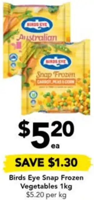 Drakes Birds Eye Snap Frozen Vegetables 1kg offer