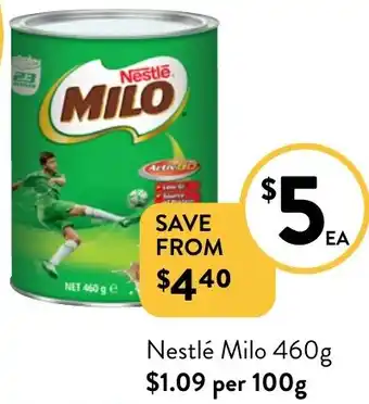 Foodworks Nestlé Milo 460g offer