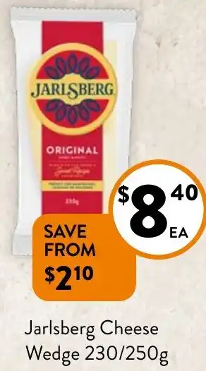 Foodworks Jarlsberg Cheese Wedge 230/250g offer