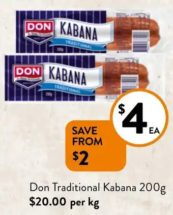 Foodworks Don Traditional Kabana 200g offer