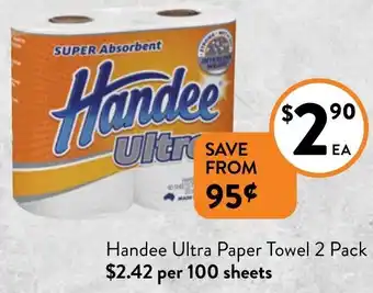 Foodworks Handee Ultra Paper Towel 2 Pack offer