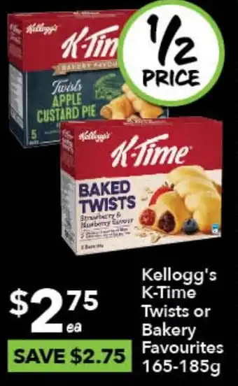 Ritchies Kellogg's K-Time Twists or Bakery Favourites 165-185g offer