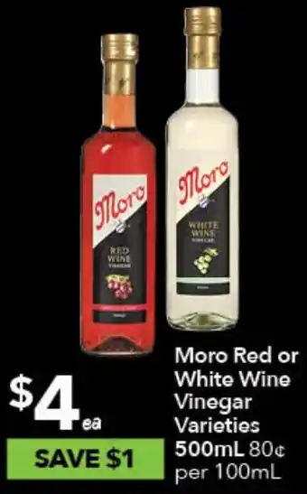 Ritchies Moro Red or White Wine Vinegar Varieties 500mL offer