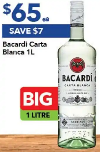 Ritchies Bacardi Carta Blanca 1L offer