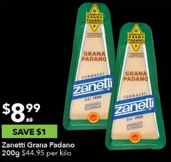 Ritchies Zanetti Grana Padano 200g offer