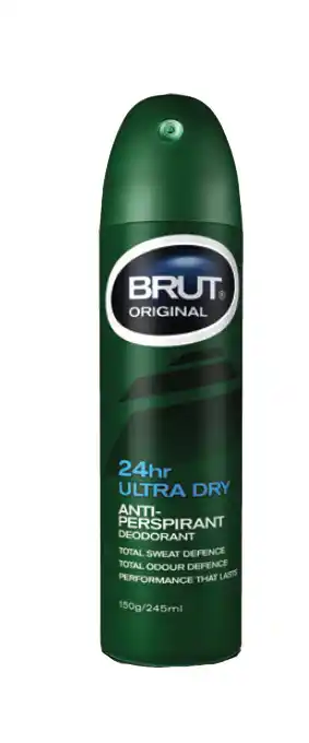 Good Price Pharmacy Brut antiperspirant deodorant 150g - 24hr ultra dry aerosol offer