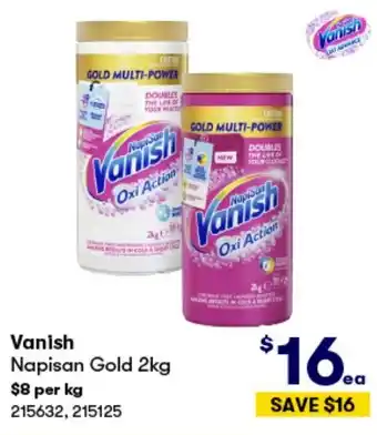 BIG W Vanish Napisan Gold 2kg offer