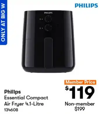 BIG W Philips Essential Compact Air Fryer 4.1-Litre offer