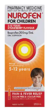 Good Price Pharmacy Nurofen for children 5-12 years strawberry flavour 200ml offer