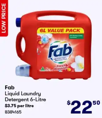 BIG W Fab Liquid Laundry Detergent 6-Litre offer