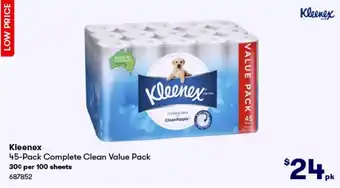 BIG W Kleenex 45-Pack Complete Clean Value Pack offer