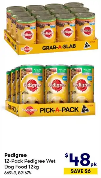 BIG W Pedigree 12-Pack Pedigree Wet Dog Food 12kg offer